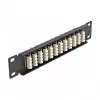 Patch panel de fibra ótica DeLOCK 10 polegadas 12 portas LC quad bege 1U preto