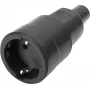 Acoplamento de borracha maciça Bachmann CEE7/3 IP44 VDE com descarga de tração removível, preto