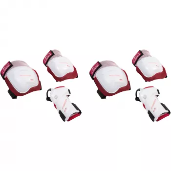 Conjunto de proteções biomecânicas Comfort (rosa/branco, tamanho M)