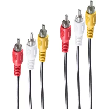 shiverpeaks BASIC-S Cabo de áudio 3x RCA - 3x RCA 2,5 m 2,5 m 3 x RCA preto - vermelho - branco - amarelo (BS40150-2.5)