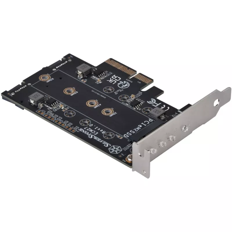 Placa adaptadora Silverstone SST-ECM27 M.2/SATA, PCIe 4.0, 1x M-Key, 2x SATA 6G - Low Profile