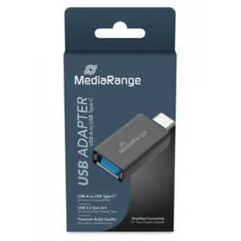 Adaptador de cabo MediaRange MRCS216 – USB Type-A para USB Type-C, preto