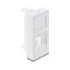 Tampa de módulo H snap-in para módulo Keystone 1 porta DELOCK 22,5×45 mm ABS branco