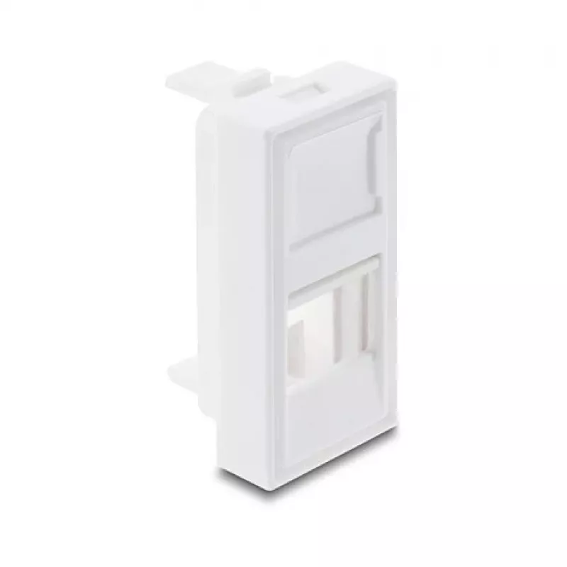 Tampa de módulo H snap-in para módulo Keystone 1 porta DELOCK 22,5×45 mm ABS branco
