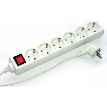 Extensão elétrica e+p E 60/3 3m 6 tomadas AC branco