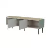 Móvel TV Cama FELLINI 150x40x52 verde-oliva + tampo de carvalho oleado