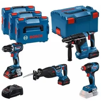 Chave de parafusos BOSCH 18V COMBO KIT GSR 18V-90C GDX 18V-210C GBH 18V-24C GSA 18V-28 1xPC4.0Ah 2xPC5.5Ah
