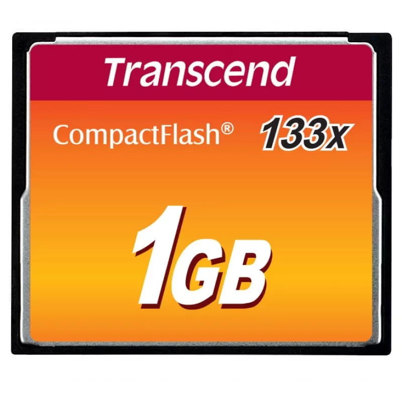 Transcend - Cartão de memória flash - 1GB - 133x - Cartão CompactFlash (TS1GCF133)