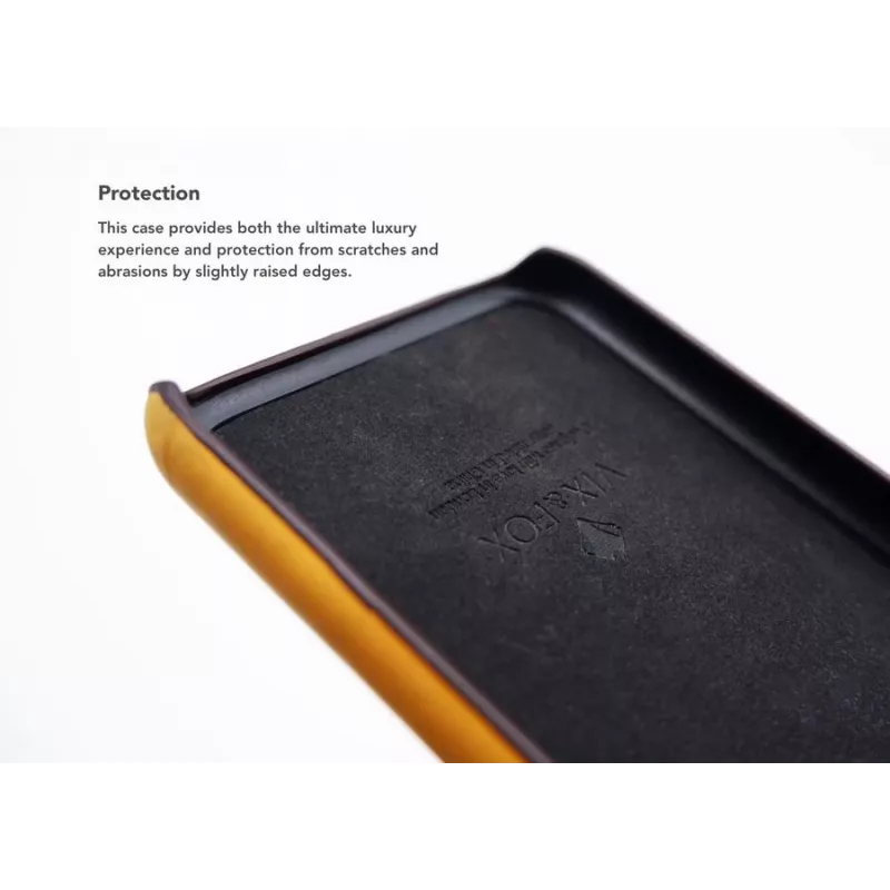 Capa para telemóvel VixFox para iPhone X/XS, amarelo-mostarda, traseira com compartimento para cartões