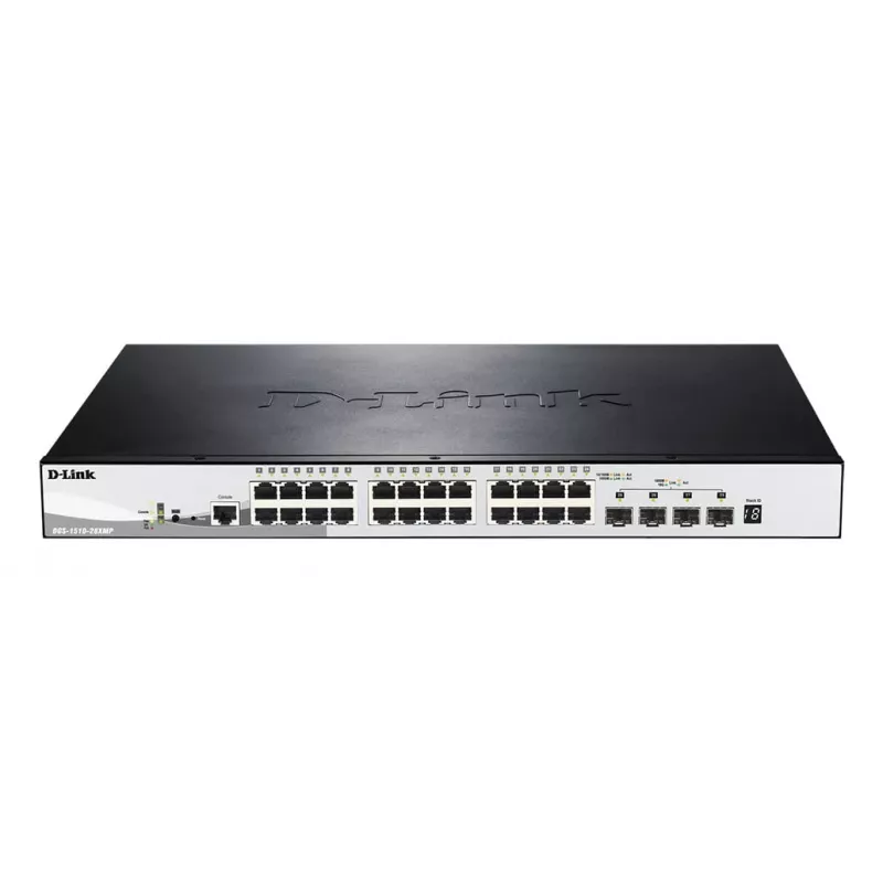 D-Link DGS-1510-28XMP Managed L2/L3 Gigabit Ethernet (10/100/1000) Power over Ethernet (PoE) Preto, Cinzento