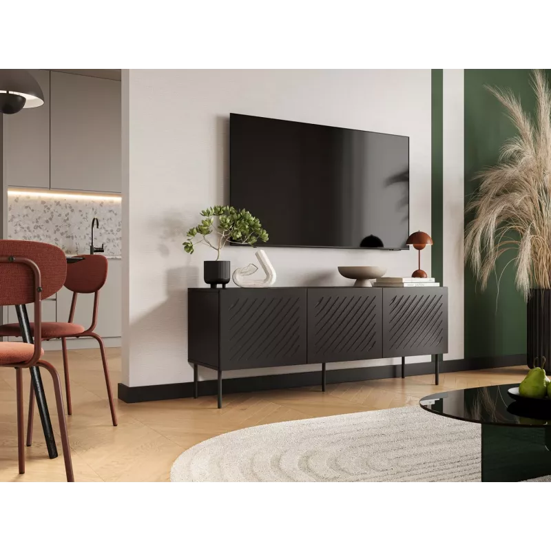 Móvel RTV SIENA 150.5x40x60 preto mate