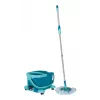 Sistema de limpeza Leifheit Clean Twist Mop Ergo mobil, depósito único, azul, com mopa e rodas direcionais
