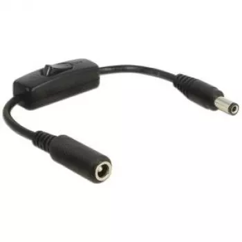 Cabo DeLOCK 0,2 m 2x DC 5,5x2,5 mm preto