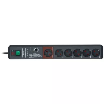 brennenstuhl Secure-Tec - Proteção contra sobretensões - 3500 Watt - Saídas: 6 - Antracite (1159490966)