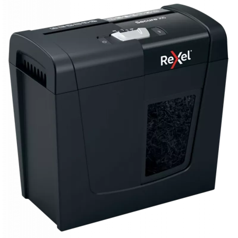 Rexel Secure X6 2020122EU destruidora de papel de corte cruzado, P-4, 4x40 mm, 6 folhas, depósito de 10 l, 70 dB, preta
