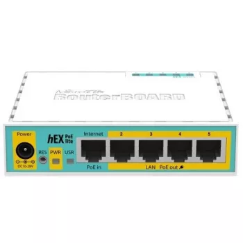 Mikrotik hEX PoE lite router com fios Fast Ethernet branco