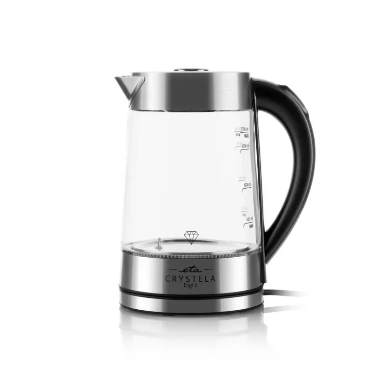 ETA CRYSTELA DIGI II chaleira elétrica 1,7 L 2200 W corpo de vidro base 360°