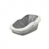 Savic Aseo caixa de areia aberta para gatos, 56 x 39 x 27,5 cm, cinzenta com rebordo branco