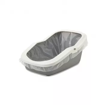 Caixa de areia para gatos aberta Savic Aseo cinzento branco 560×390×275 mm para gatos, plástico, 2 kg