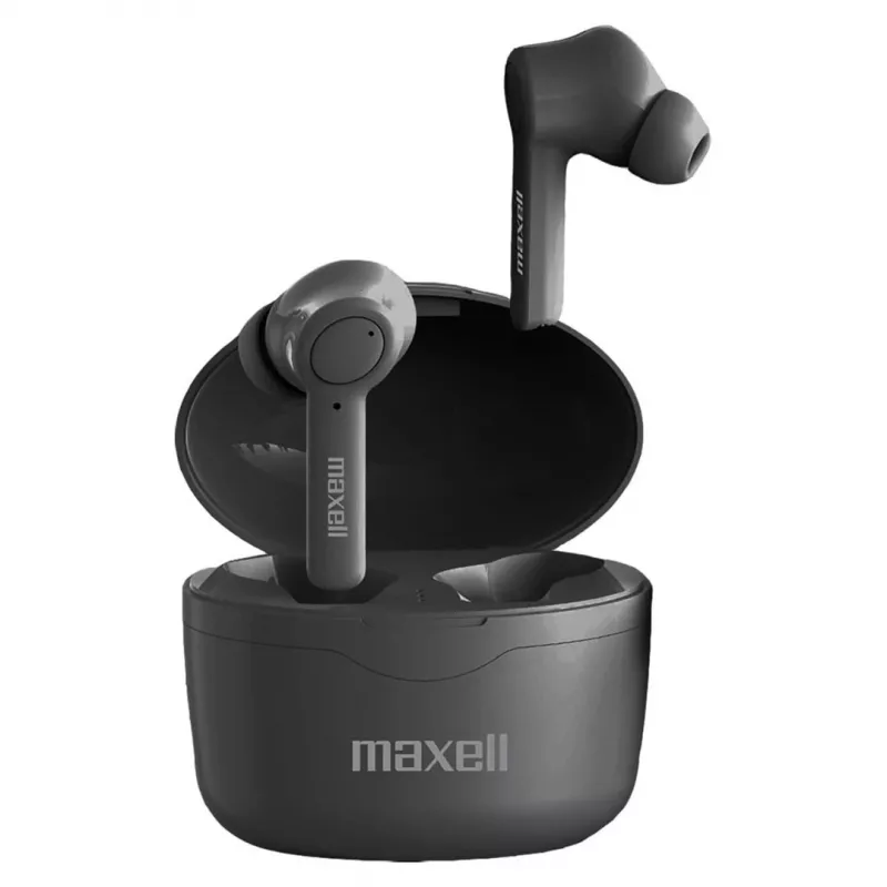 Maxell Bass 13 Sync Up Auscultadores Bluetooth intra-auriculares sem fios com estojo de carregamento preto