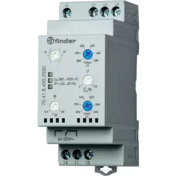 Relé de monitorização de rede Finder 70.41.8.400.2030 70.41.8.400.2030 monitorização de rede trifásica (380 - 415 V/AC), monitorização do condutor N (70.41.8.400.2030)