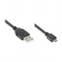 Cabo de ligação GoodConnections USB 2.0 ficha A para ficha Micro B, preto, 0,15 m,