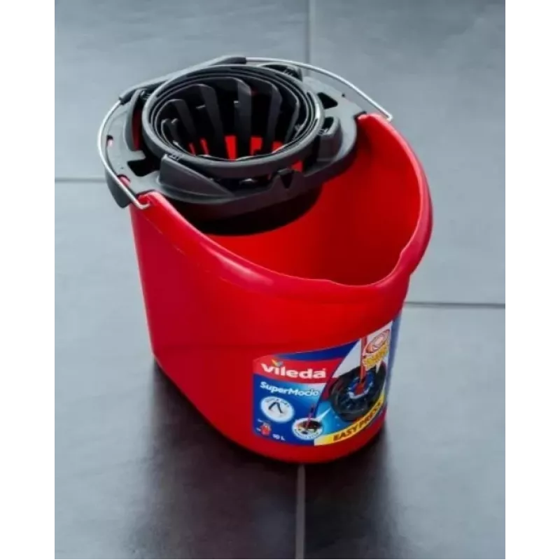 Vileda SuperMocio Torsion Power balde com espremedor, vermelho