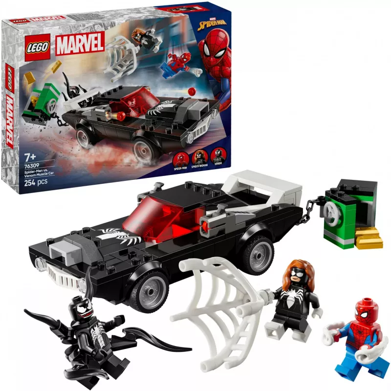 LEGO Marvel Super Heroes conjunto de construção Carro muscle do Spider-Man vs. Venom 76309 — 254 peças, 3 minifiguras, idade 7+