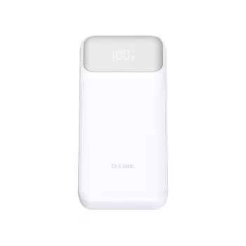 Powerbank D-Link DPP-201 — 20000 mAh, 1× USB-A, 2× USB-C, branco