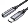 Adaptador de áudio Vention BGMHF USB-C para jack de 3,5 mm, cabo de 1 m, cinzento