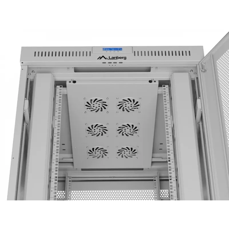Armário rack de chão 19 polegadas LANBERG FF01-8042-23SL 42U, portas perfuradas