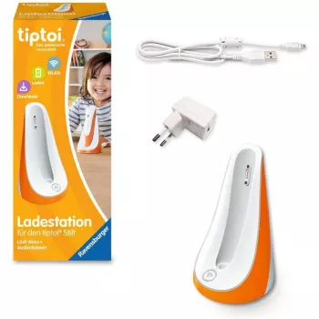tiptoi Estação de carregamento Ravensburger 00111 Estação de carregamento interior para caneta stylus Laranja Branco