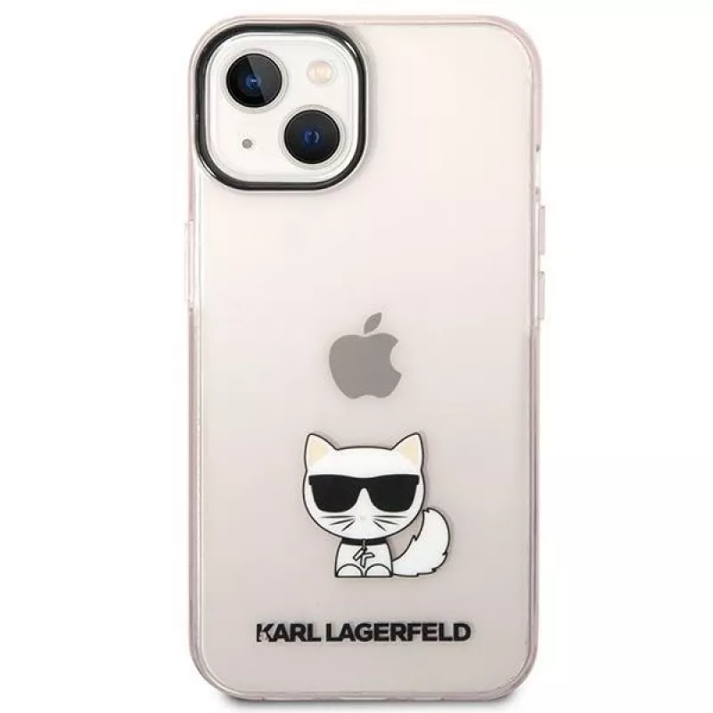 Karl Lagerfeld KLHCP14MCTRI iPhone 14 Plus / 15 Plus 6.7 capa rígida rosa / rosa transparente Choupette Body