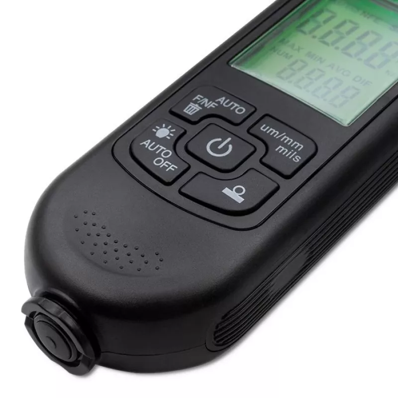 Medidor de espessura de verniz Qoltec com visor LCD | 0~2000 µm