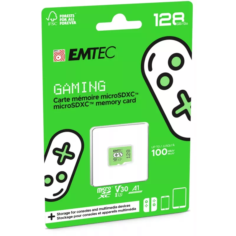 Cartão de memória Emtec 128GB MicroSDXC UHS-I ECMSDM128GXCU3G