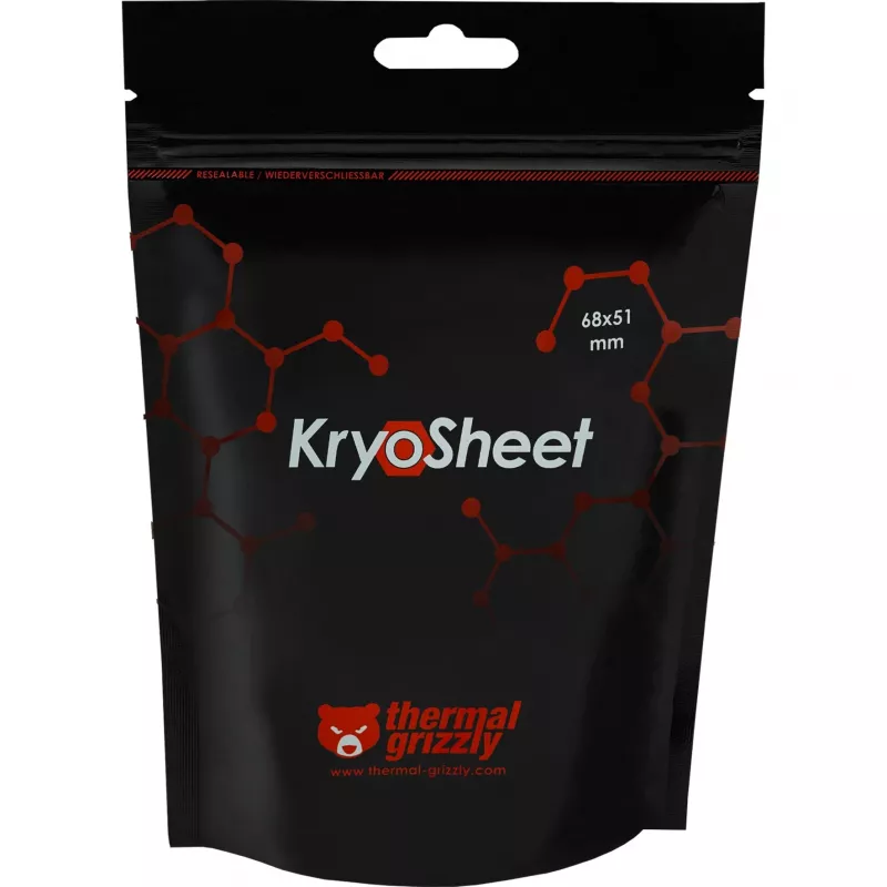 Pad térmico Thermal Grizzly KryoSheet 68×51 mm antracite, 1 g