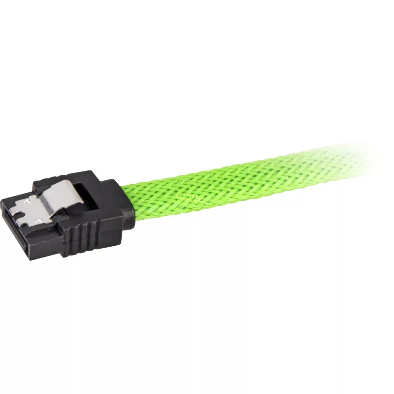 Sharkoon cabo SATA III 90° com revestimento, 0,3 m, verde
