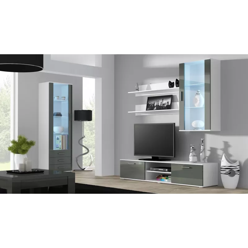 Suporte de TV Cama SOHO 180 branco/cinzento brilhante