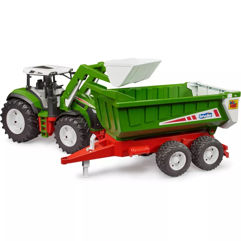 Bruder Roadmax trator com carregador frontal e reboque basculante