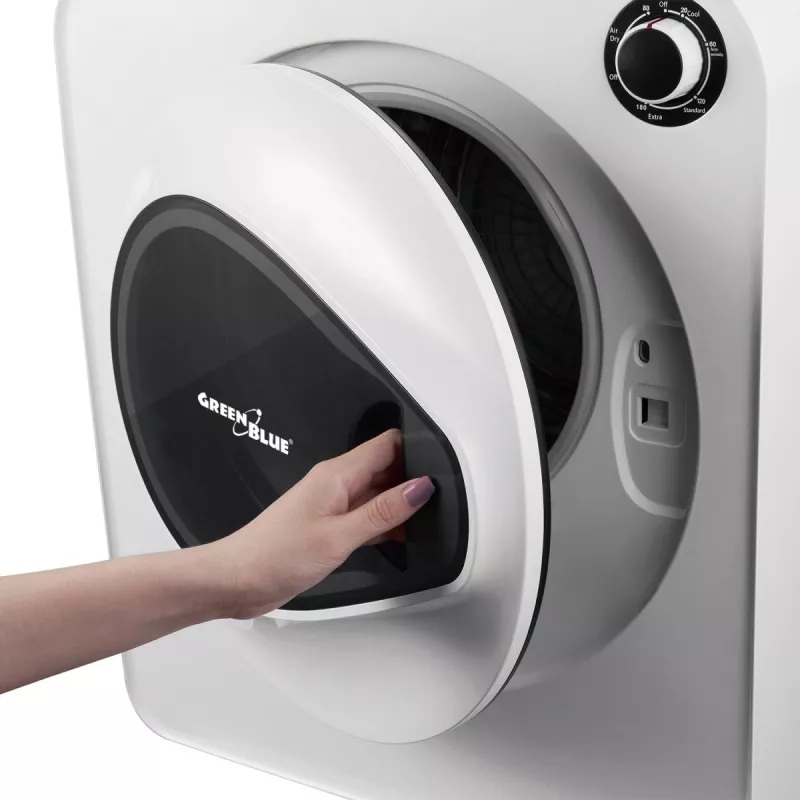 Máquina de secar roupa GreenBlue GB405 — elétrica 830 W, capacidade 3 kg, modelo mini de viagem