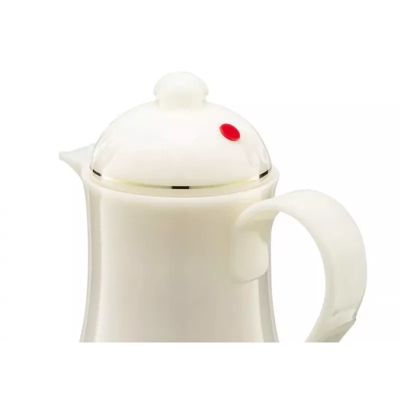 Garrafa térmica ROTPUNKT série 230 1 L, branco (marfim) - recipiente para bebidas com isolamento a vácuo