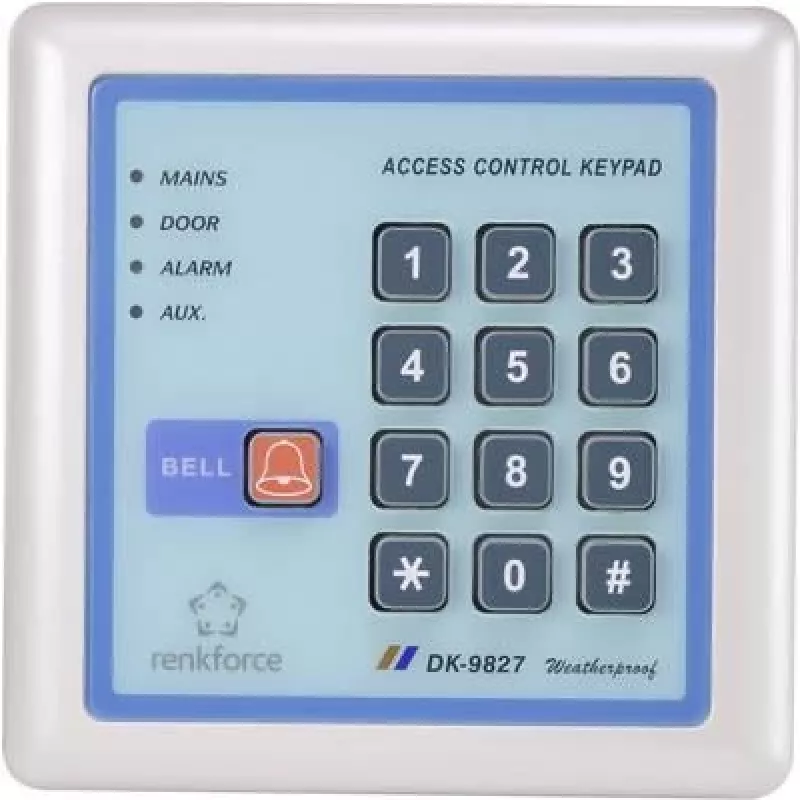Fechadura eletrónica de código Renkforce 1582598 12V IP65 com teclado iluminado, controlo de acesso resistente às intempéries