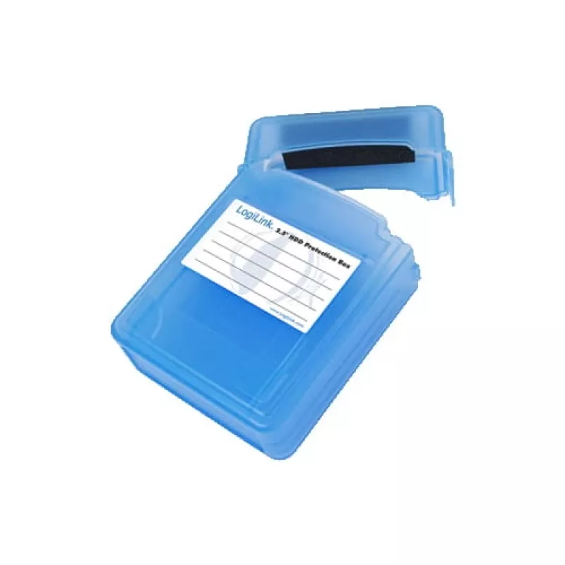 LogiLink Caixa para HDD para 2 x 2.5 Discos Externos, Caixa de Proteção Azul, Resistente a Quedas e Água, Fechável (UA0132)