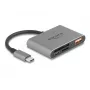 Leitor de cartões USB-C Delock 91016 para cartões SD e microSD com porta USB-A e USB-C PD