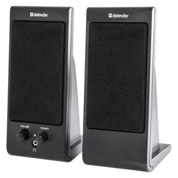 Altifalantes de secretária/estante DEFENDER SPK-170 2.0, 4 W RMS, com fios USB 5 V, 3,5 mm, preto