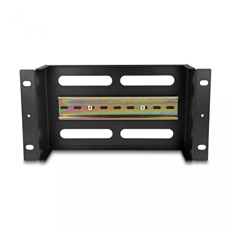 Delock 67320 Régua de disjuntores de 10" com cobertura e calha DIN, 3U, metal, preto