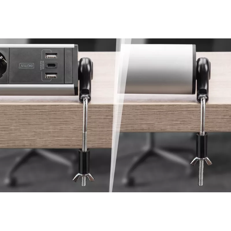 Digitus régua de tomadas de escritório 6 tomadas com 3 portas USB cabo de 1,5 m