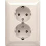 Tomada dupla SCHUKO BUSCH JAEGER BJ 202 EUJB-914 com placa de cobertura completa
