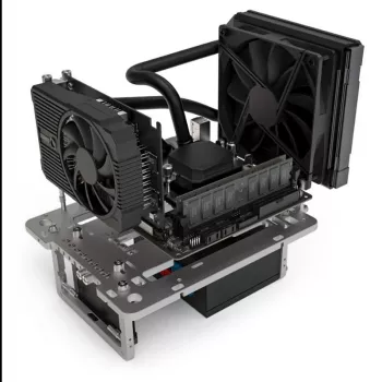 Streacom Benchtable BC1 Mini V2 titânio — benchtable compacta com compatibilidade ATX