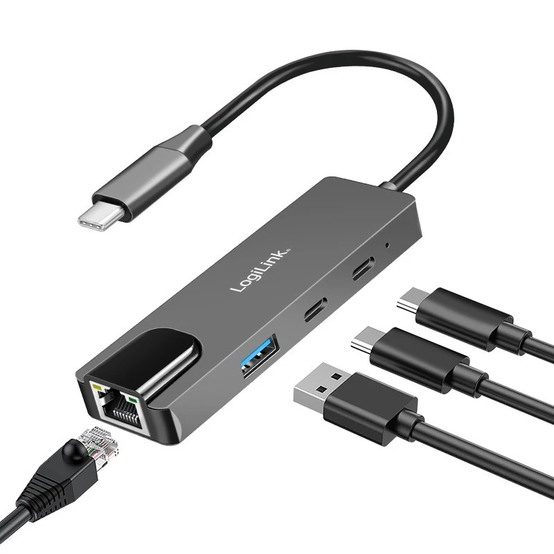 Hub USB 3.2 Gen1, 3 portas com Ethernet 2,5G